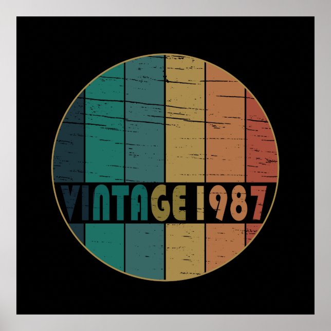 geboren 1987 Vintage Geburtstagsgeschenke Poster (Vorne)
