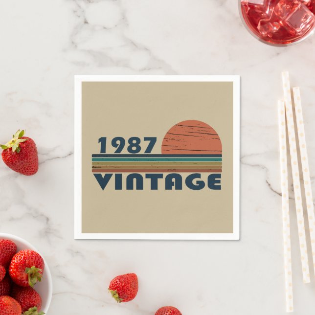 geboren 1987 Vintage Geburtstagsparty Serviette (Beispiel)