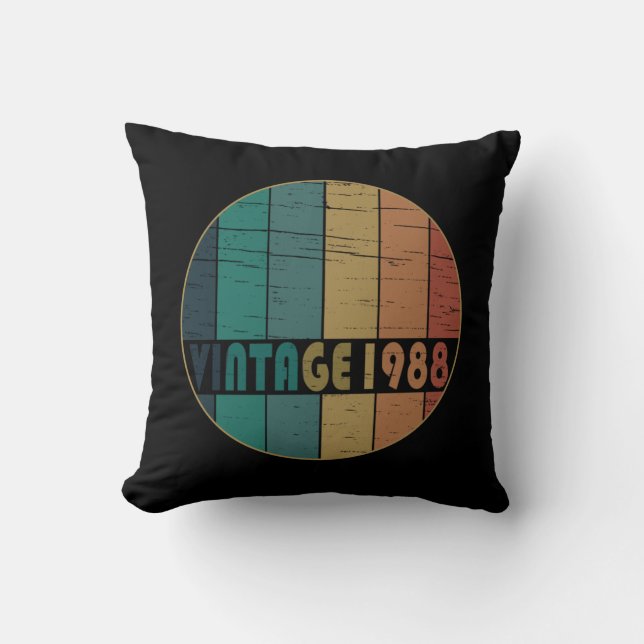 Geboren 1988 Vintages Geburtstagsgeschenk Kissen (Vorderseite)