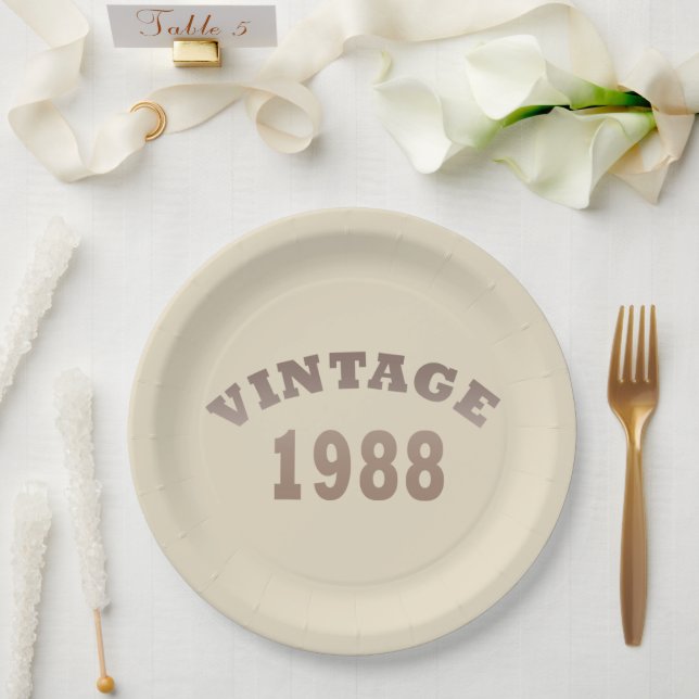 geboren 1988 Vintages Geburtstagsgeschenk Pappteller (Hochzeit)