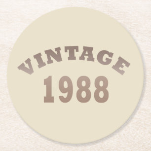 geboren 1988 Vintages Geburtstagsgeschenk Runder Pappuntersetzer