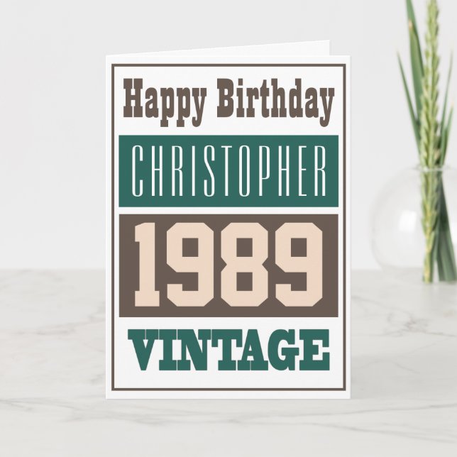 Geboren 1989 Grußkarte Karte (Vorderseite)