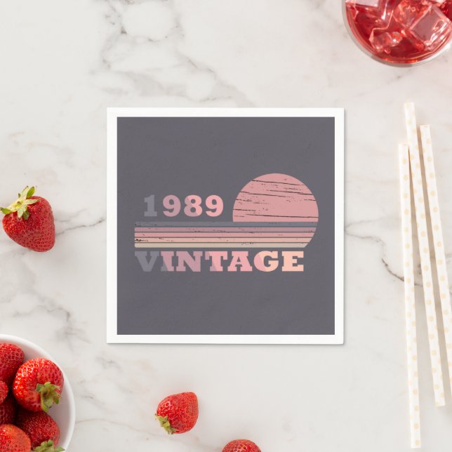 geboren 1989 Vintage Geburtstagsparty Serviette (Beispiel)
