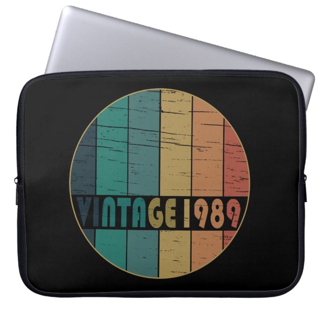 Geboren 1989 Vintages Geburtstagsgeschenk Laptopschutzhülle (Vorderseite)