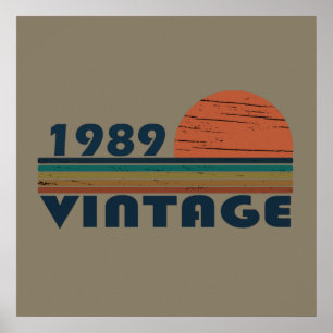 Geboren 1989 Vintages Geburtstagsgeschenk Poster