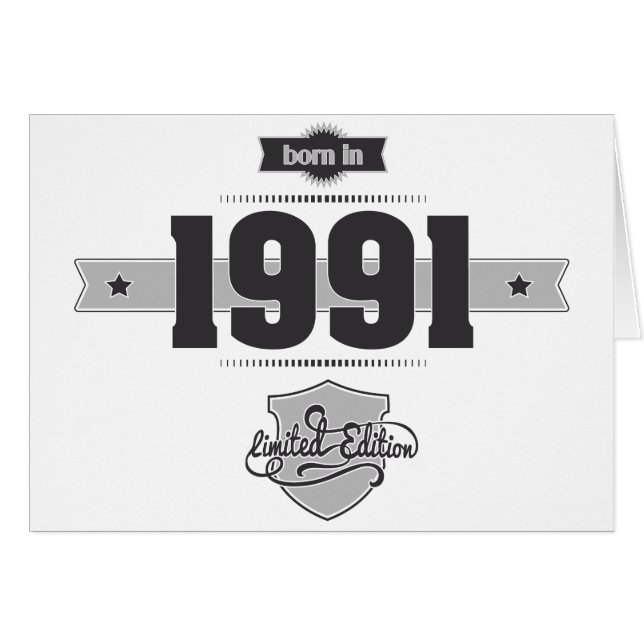 Geboren 1991 (Dunkel- und Hellgrau) (Vorderseite (Horizontal))