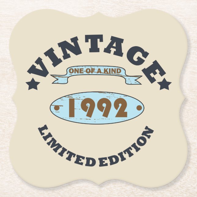 geboren 1992 Vintage Geburtstagsgeschenke Untersetzer (Vorderseite)