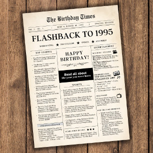 Geboren 1995 Mock Newspaper zum 30. Geburtstag