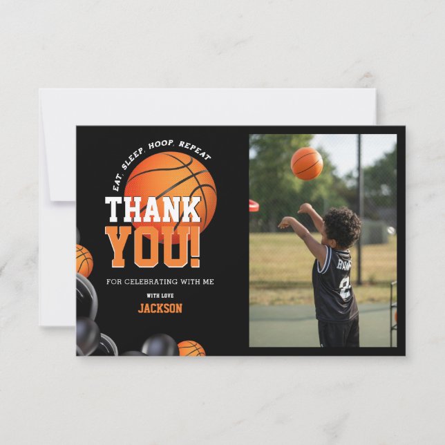 Geboren 2 Ball Birthday Basketball Sport Dankeskarte (Vorderseite)