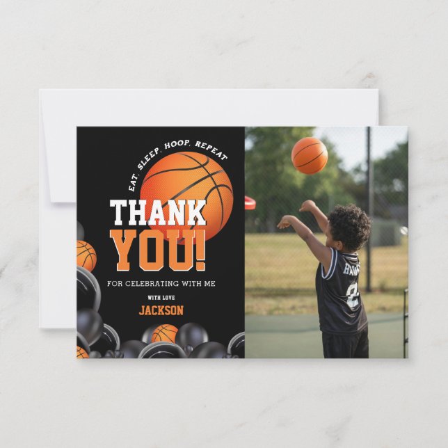 Geboren 2 Ball Birthday Basketball Sport Dankeskarte (Vorderseite)