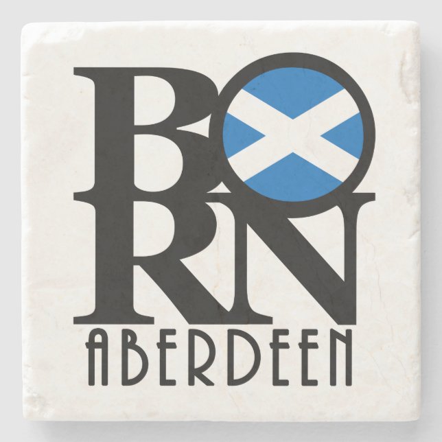 GEBOREN Aberdeeen Steinuntersetzer (Vorderseite)