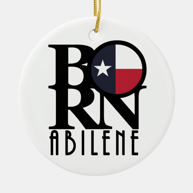GEBOREN Abilene Texas Keramik Ornament (Vorne)