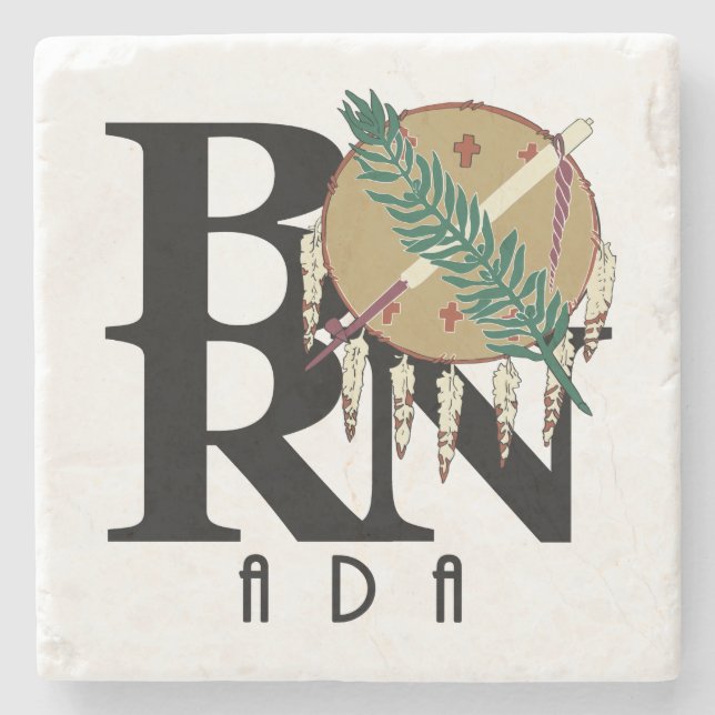 GEBOREN Ada Oklahoma Steinuntersetzer (Vorderseite)