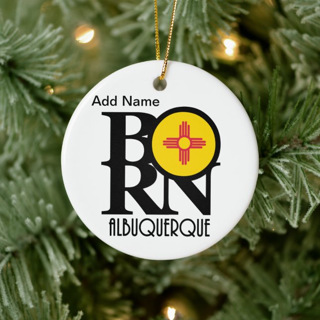 GEBOREN Albuquerque Custom Keramik Ornament (Baum)