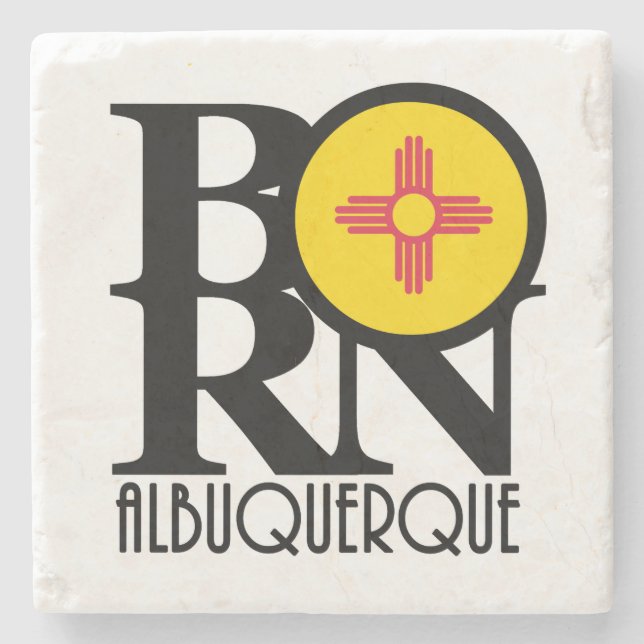 GEBOREN Albuquerque Steinuntersetzer (Vorderseite)