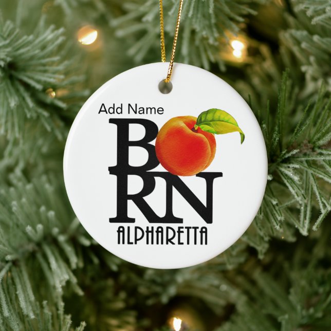 GEBOREN Alpharetta Georgia Keramik Ornament (Baum)