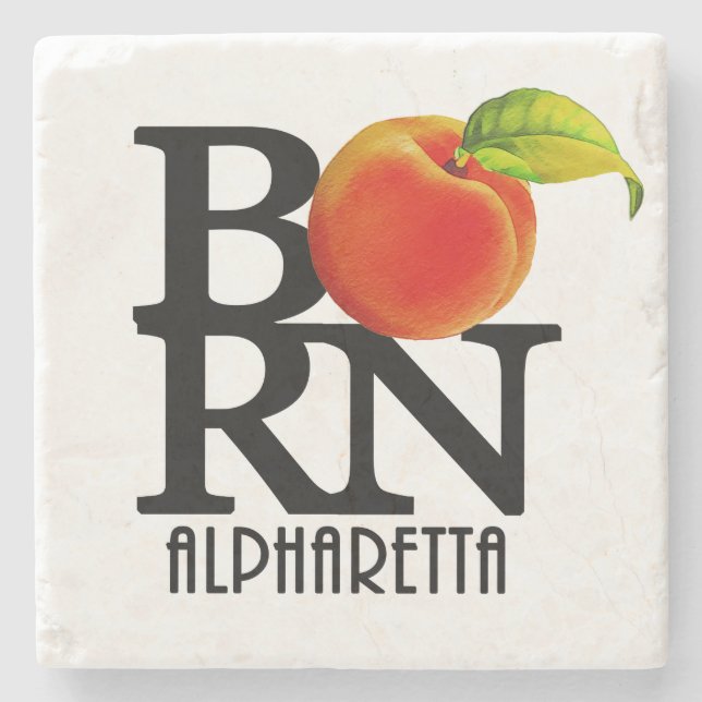 GEBOREN Alpharetta Georgia Steinuntersetzer (Vorderseite)