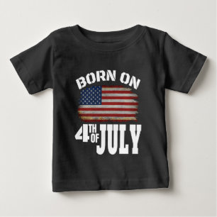 GEBOREN AM 4. JULI BABY T-SHIRT