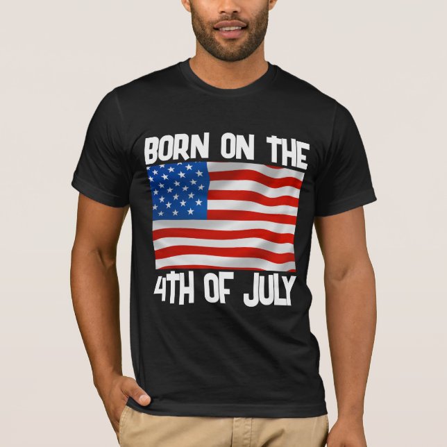 GEBOREN AM 4. JULI GEBURTSTAG T - SHIRT (Vorderseite)