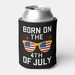 Geboren am 4. Juli Geburtstagsbrille USA Dosenkühler