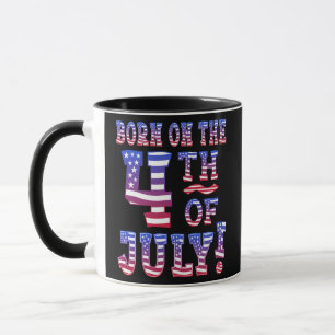 Geboren am 4. Juli USA Patriotic Flag  Tasse