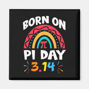 Geboren am Pi-Tag Geburtstag 2025 Rainbow Pi Day M Magnet