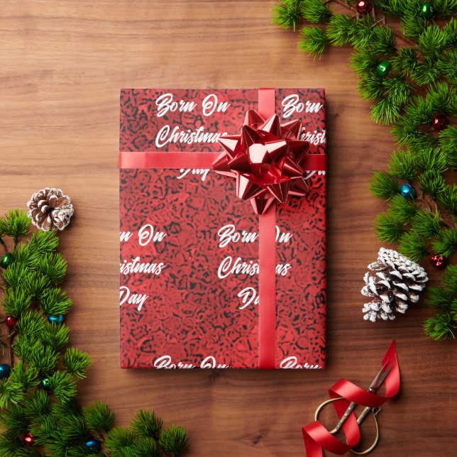Geboren am Weihnachtsmarkt Geschenkpapier (Feiertagsgeschenk)