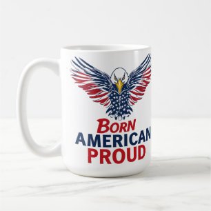 Geboren Amerikanisch Stolzer Patriotischer Adler A Kaffeetasse