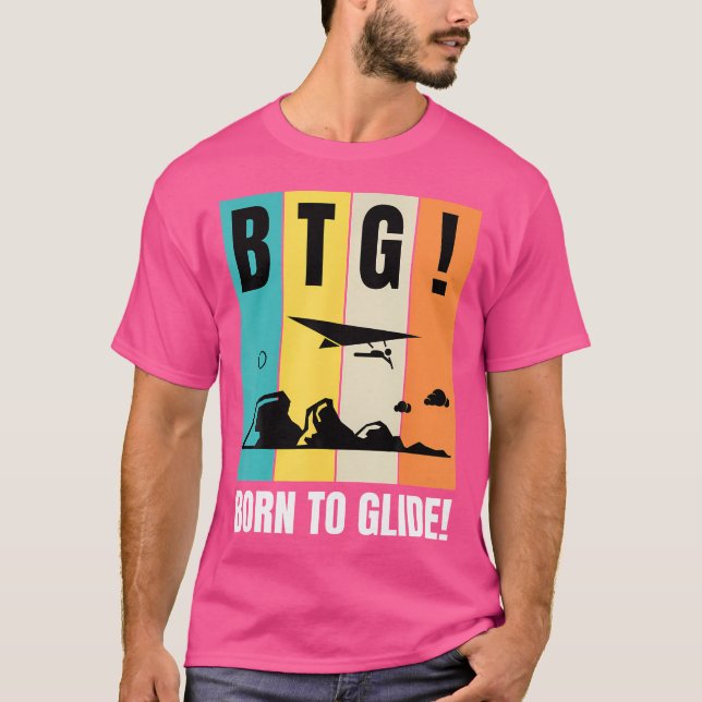 Geboren an Glide Funny Hang Glider T-Shirt (Vorderseite)