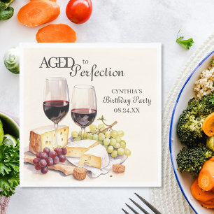Geboren an Perfection Wein und Käse Serviette