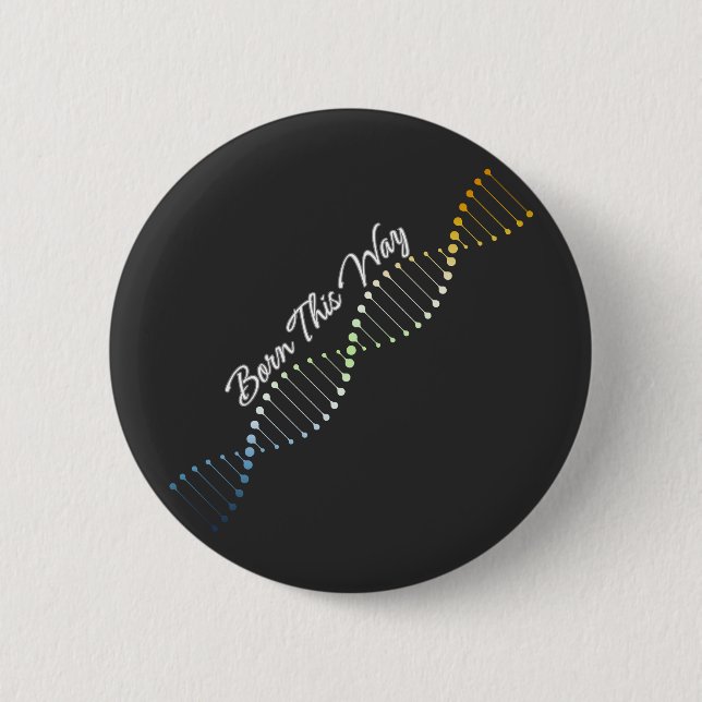 Geboren - AroAce Agender DNA Button (Vorderseite)