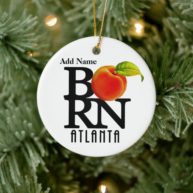 GEBOREN Atlanta Georgia individuell anpassbar Keramik Ornament (Baum)