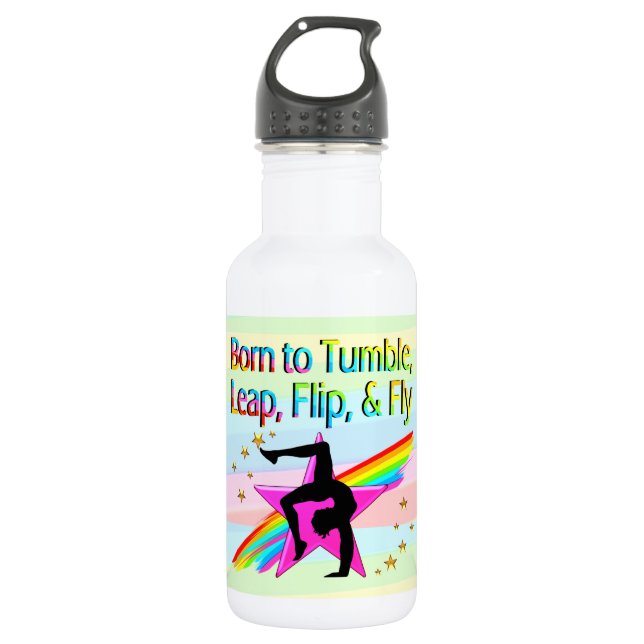 GEBOREN AUF TUMBLE GYMNASTICS WASSERFLASCHE (Vorderseite)
