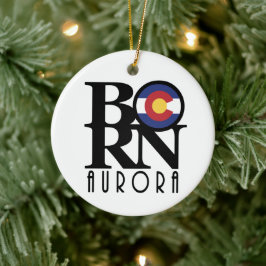 GEBOREN Aurora Colorado Keramik Ornament