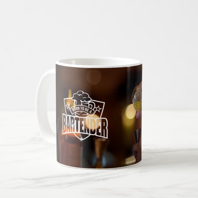 Geboren, Barkeeper-Tasse zu sein Kaffeetasse (Vorderseite Links)