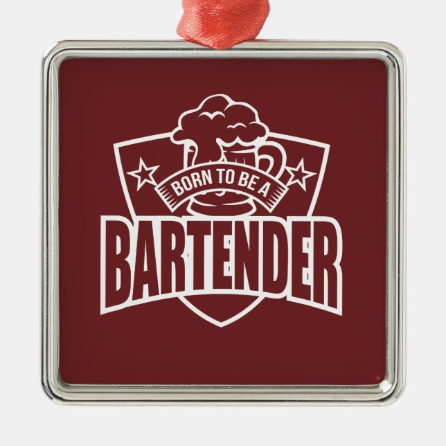 Geboren, Barkeeper zu sein Ornament Aus Metall (Vorne)