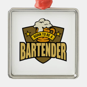Geboren, Barkeeper zu sein Ornament Aus Metall