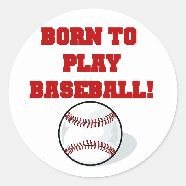 Geboren Baseball-Tshirts und Geschenke spielen Runder Aufkleber (Vorderseite)
