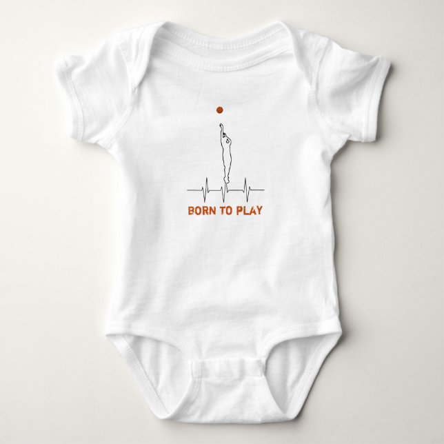 Geboren Basketball spielen Baby Strampler (Vorderseite)