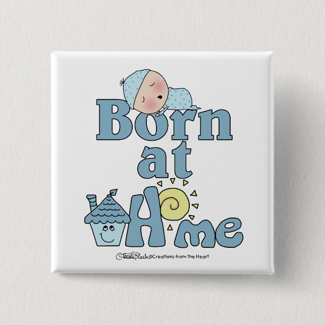 Geboren bei Zuhause-Sleeping Baby Boy Button (Vorderseite)
