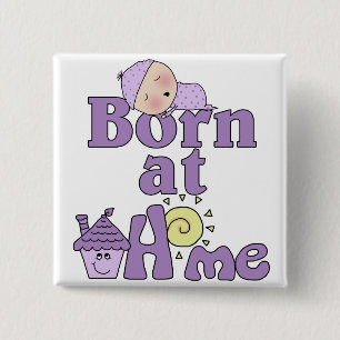 Geboren bei Zuhause-Sleeping Baby Girl Button