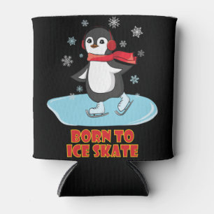Geboren bis eisSkate Niedlicher Pinguin Dosenkühler