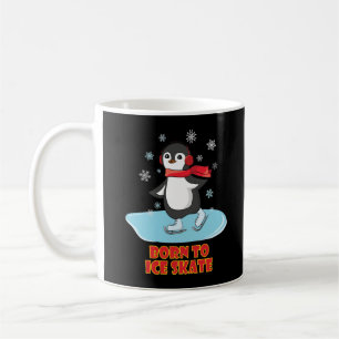 Geboren bis eisSkate Niedlicher Pinguin Kaffeetasse