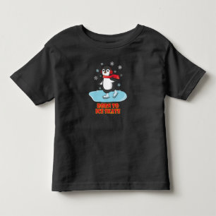 Geboren bis eisSkate Niedlicher Pinguin Kleinkind T-shirt
