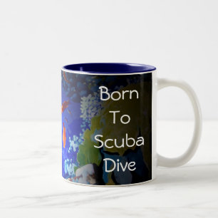 Geboren bis zum Tauchgang Zweifarbige Tasse