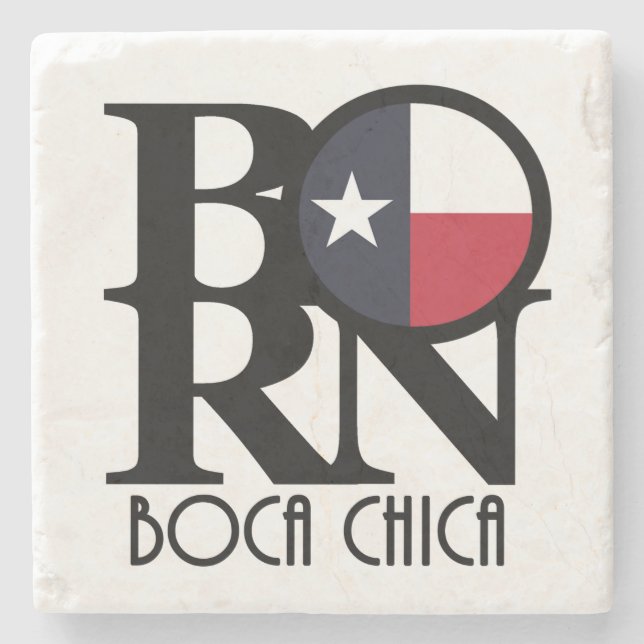 GEBOREN Boca Chica Texas Steinuntersetzer (Vorderseite)