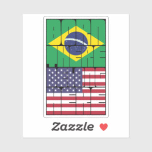 Geboren Brasilien Zugehörig Amerikanisch Aufkleber