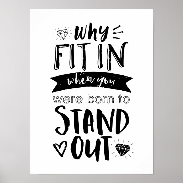Geboren, Cooles Motivierend Poster auszustellen (Vorne)