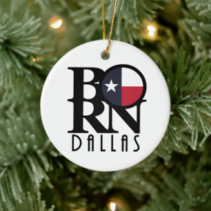 GEBOREN Dallas Texas Keramik Ornament