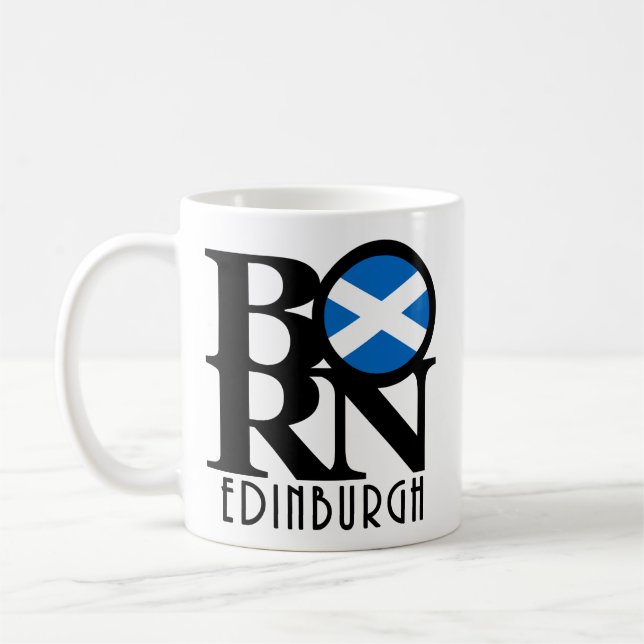 GEBOREN Edinburgh Schottland 11oz Kaffeetasse (Links)